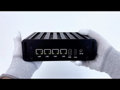 Intel N100 4 LAN Dual COM Industrial Mini PC Tanpa Fan Dengan WIFI DDR4 16G RAM Windows Linux