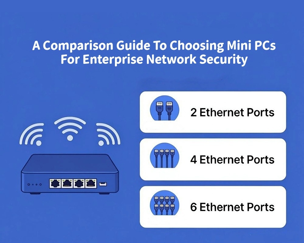 Blog perusahaan terbaru tentang Dual LAN 4 LAN atau 6 LAN? panduan perbandingan untuk memilih mini PC untuk keamanan jaringan perusahaan