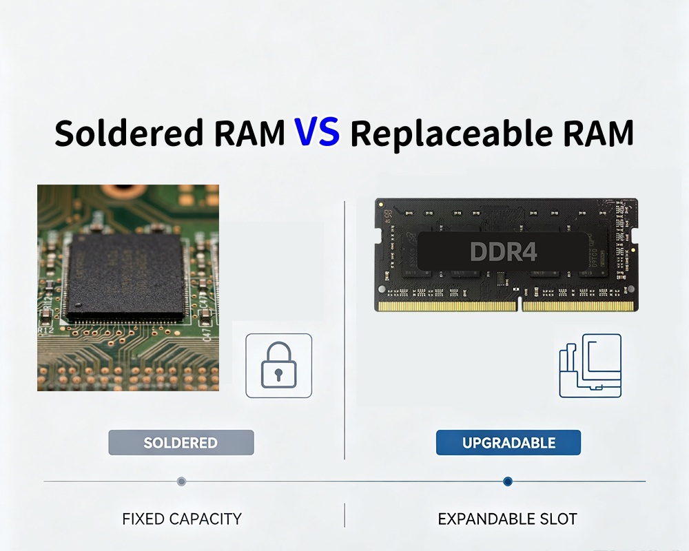Blog perusahaan terbaru tentang RAM yang disolder VS RAM yang bisa diganti Perbandingan mendalam dari Potensi Peningkatan Mini PC