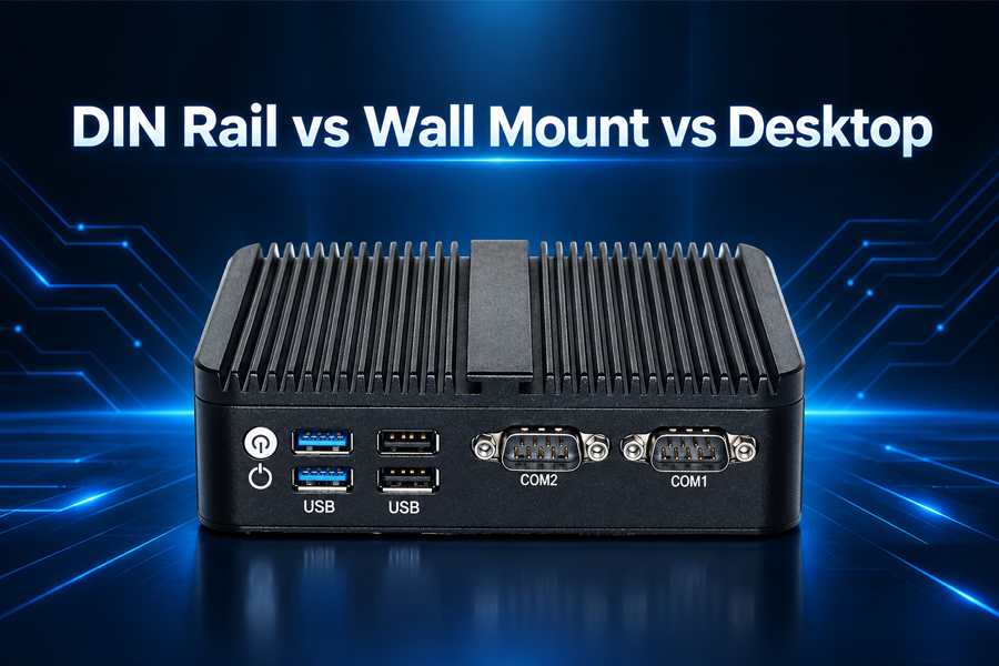 Blog perusahaan terbaru tentang DIN Rail vs Wall Mount vs Desktop: Memilih Pemasangan yang Tepat untuk PC Mini Industri Anda