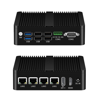 membeli Intel N100 Processor Fanless Industrial Mini Computer Dual COM DDR4 RAM 4LAN pembuatan online