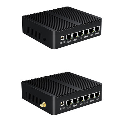 6 Gigabit Ethernet RJ45 J1900 Firewall Router Ubuntu Desktop Router Dengan WiFi