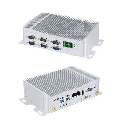 Intel Core i3 Industrial Fanless PC Mini PC Dengan GPIO Dan DDR4 16G 6COM