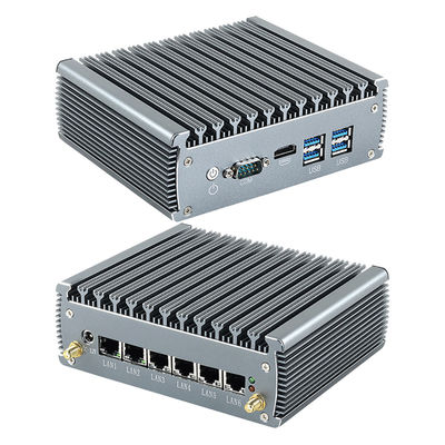 Intel Celeron 3865U 2 Core 2 Thread Firewall Mini PC Router Dengan 6 Ethernet DDR4