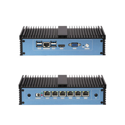 Intel Pentium 4415U Processor Firewall Mini PC Dengan Sistem Pendingin Tanpa Kipas 6 Ethernet