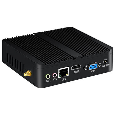 Single Ethernet Fanless Mini PC 6USB Interface Protable Komputer Untuk Rumah Kantor