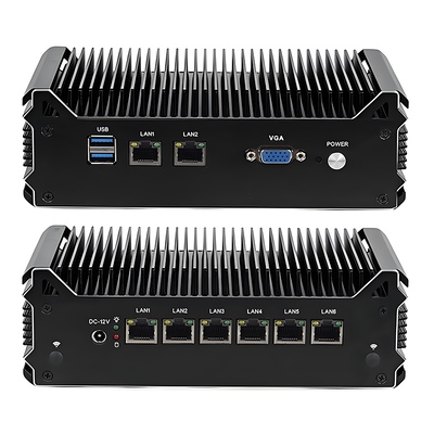 Intel Celeron 3865U Prosesor Soft Router Dengan 8 LAN 1 tombol Reset