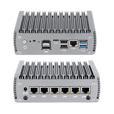 PC Mini Firewall Prosesor Intel N100 Dengan 6 LAN 1 HD-MI 1 DP